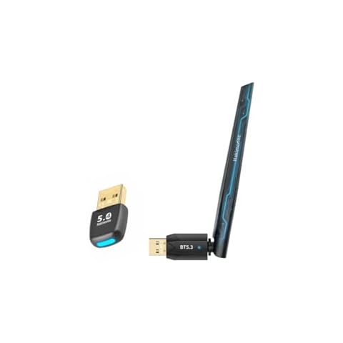 Newest Mini USB Bluetooth 5.4 and Long range Bluetooth 5.3 Adapter for PC Desktop, 20M/100-150M Wireless Transmitter Dongle for Windows 11/10/8.1 Laptop Computer Pair Bluetooth Headset Headphones Spea Cover