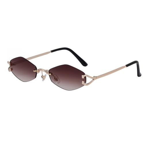 Rimless Small Sunglasses Women Luxury Classic Punk Designe Metal Frame Sun Glasses For Ladies Male Eyewear UV400