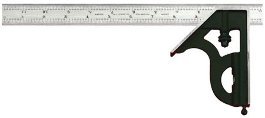 Starrett 11H-6-4R 6” 2 Pc Combo Square w/Cast Iron Head Black Wrinkle Finish