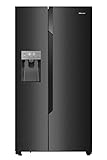Hisense RS694N4TF2 Side-by-Side Kühl-Gefrierkombination / NoFrostPlus / Inverter-Kompressor/ FastFreeze/ Eis-Wasser Spender/ 178,6 cm/ 371 l Kühlteil/ 191 l Gefrierteil/ 42 dB/ 404 kWh/ Jahr/ Schwarz