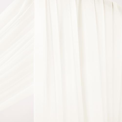 Image of Socomi Ivory White Wedding Arch Draping Fabric 29 inch x 20Ft 4 Panels Sheer Outdoor Curtain Drapes Extra Long for Bridal Baby Shower Ceremony Birthday Party Decor