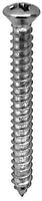 Auveco # 1932 Phillips Oval #6 Head Tapping Screw 8 X 1-1/2" Chrome AB. Qty 100.