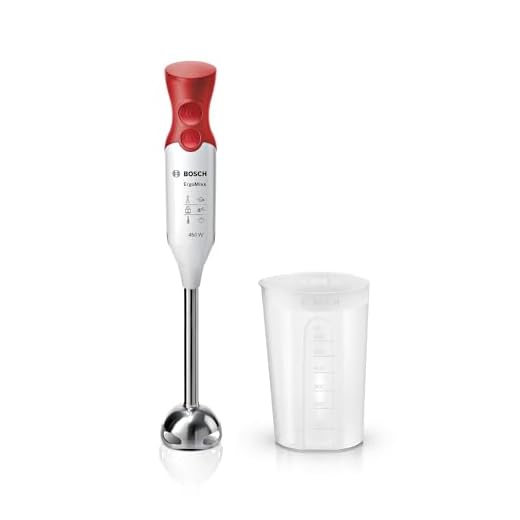 Bosch ErgoMixx Staafmixer, MSM64110, 450 Watt, inclusief mixer-maatbeker, 2 snelheden, rood