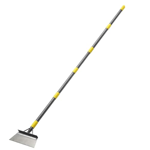 Juqoyue Pala de Limpieza de Jardín, Raspador de Piso Ajustable con, Pala, Herramientas de Jardinería para Cavar, Desmalezar y Quitar el Hielo