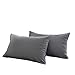 MOHAP Lot de 2- Taies d'oreiller Gris 50x70cm Housse d'oreiller avec Une Fermeture Eclair en Microfibre