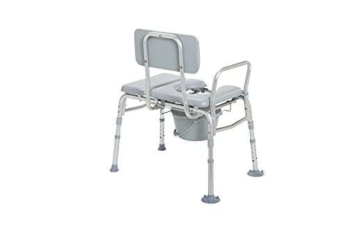 Drive Medical 12005Kdc-1 Transfer Bench Commode Chair For Toilet With Padded Seat, Gray #TOP2