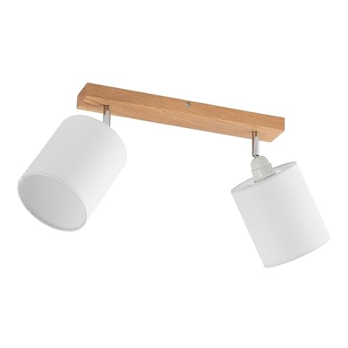 Lindby Strahler Imarin (Skandinavisch) aus Holz (2 flammig, E27) - Deckenlampe Deckenleuchte Lampe Spot Wohnzimmerleuchte