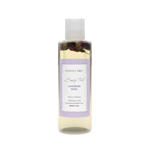 Olivia Care Body Oil Lavender Rose Vegan & Natural Perfume Oil For Women | Hydrating After Bath Oil- Infused with VITAMIN E, K & Omega Fatty Acids - Reduce Dry Skin, Anti-Aging (Lavender Rose)