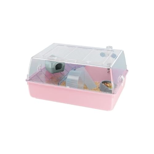FERPLAST MINI DUNA HAMSTER Cage pour Rongeurs pour Hamsters, Souris, en Plastique, Accessoires inclus : Mangeoire, Abreuvoir, Étagère, Maison, Échelle,...