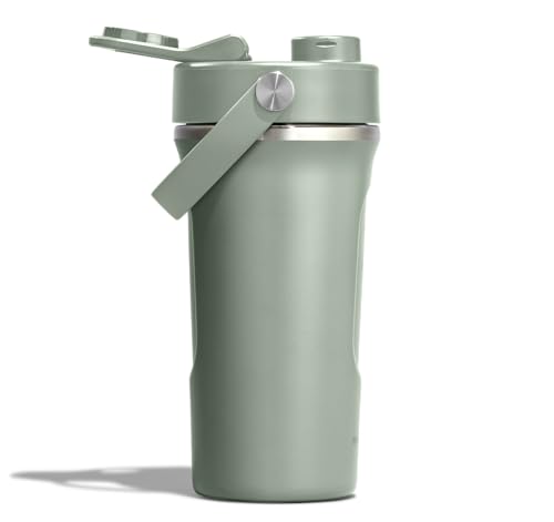 Image of Hydro Flask Shaker Bottle - Insulated Stainless Steel Gym Bottle for Pre Workout & Protein 24 Oz Agave Green