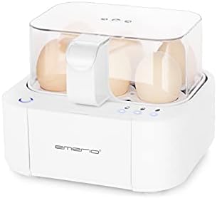 EMERIO excellent unique egg cooker cooks all three cooking levels [soft|medium|hard] in just one cooking process with perfect results and multilingual voice output in DE EN FR PL PL