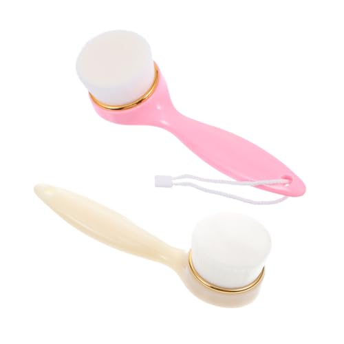 PATKAW 2 Piezas De Mango Largo Cepillo Facial Esponja Para Limpieza Facial Almohadillas Desmaquillantes Para Ojos Cepillo Limpiador Facial Tapa Eléctrica Para Lavadora De Cejas Máquinas