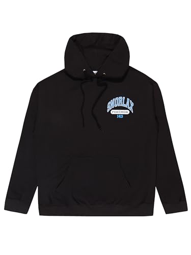 Pokémon Sudadera con Capucha Hombre | Sudadera con Capucha Snorlax para Hombre | Tallas pequeñas a XXL | Mercancía Oficial de Snorlax | Negro | Pequeño