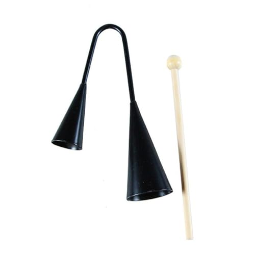 Bell Two Tone Traditional Samba Percussion Instrument with Wooden Stick