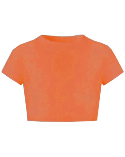 Image of Betusline Girls & Women Basic Summer Short Sleeve Slim Fit T-Shirts Soft Crewneck Crop Y2k Tee Cute Gym Fashion Clothes