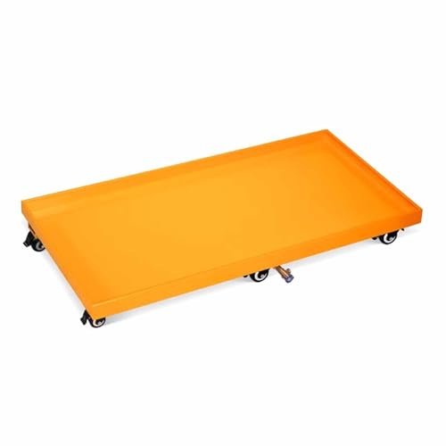 Plate-forme de stockage industrielle en métal avec plateau de déversement et vidange. Contenant modulaire pour grands fûts à huile mobiles, design robuste et étanche