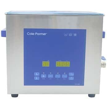Cole-Parmer Ultrasonic Cleaner with Digital Timer and Heat, 6 Liter, 230 VAC