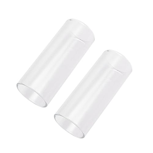 GOOHOCHY Skin-friendly Glass Guitar Slides 2pc Medium Bottleneck Guitar Slides for Lap Steel and The