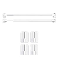 Honeyes 2 Stück Vitragestangen mit Selbstklebehaken Ausziehbar Bistrogardinenstangen Gardinenstange für Fenster Küche DIY-Projekte (2 Stück, 60-110CM)