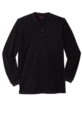 Boulder Creek by Kingsize Men's Big & Tall Tall Thermal Pocket Longer-Length Henley