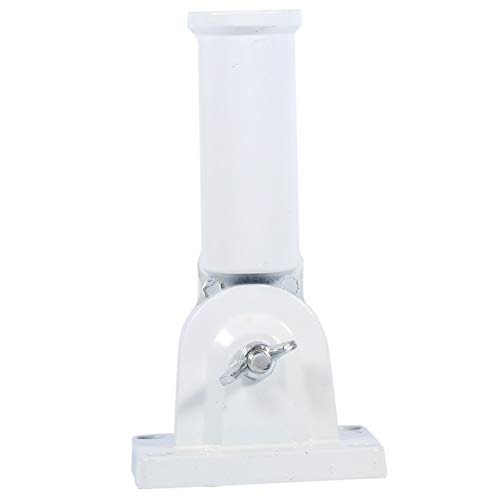 Nikou Flag Pole Holder - Adjustable Flag Pole Bracket Heavy Duty Wall Mount Flag Pole Holders White Metal Flag Pole Windsock Base with Screws