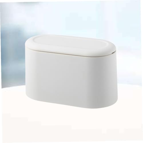 Pequeña caneca de basura rectangular blanca para escritorio miniatura 7
