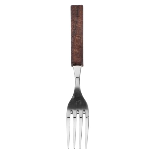 UTHCLO Stainless Steel Dinner Forks Walnut Wood Handle Artistic Carving for Elegant Dining