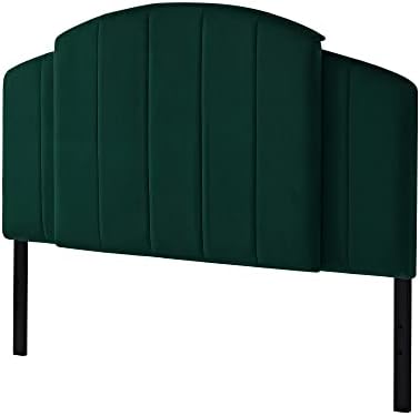 Ball&Cast Bed Headboard Velvet Upholsted Curved Top Design Full/Queen/King Size 3 in 1,Heights from 37 to 49 inch Adjustable Emerald Green Set of 1