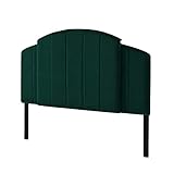 Ball&Cast Bed Headboard Velvet Upholsted Curved Top Design Full/Queen/King Size 3 in 1,Heights from 37 to 49 inch Adjustable Emerald Green Set of 1