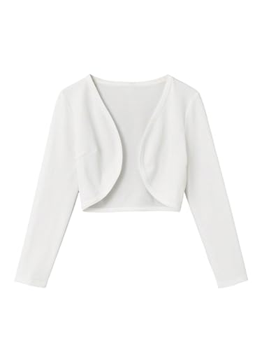 SOLY HUX Girl's Long Sleeve Cropped Cardigan Open Front Casual Bolero Shrug