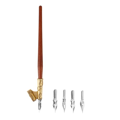 UPKOCH 欧式実木書道ペン 不規則棒設計 安定グリップ 書道 レタリング用多機能ディップペン