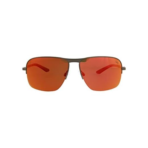 Puma PU0120S 004 Gafas de Sol, Gris (004-Ruthenium/Red), 59 Unisex Adulto