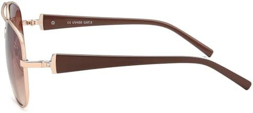 styleBREAKER 09020119 Women's Aviator Sunglasses with Rhinestone Appliqué, Tinted Polycarbonate Lenses and Metal Frame, Frame anthracite / glass grey gradient
