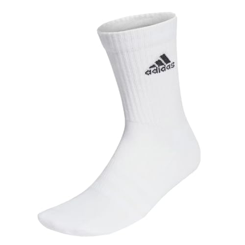 adidas Unisex Cushioned Crew Socken, 3 Paar Medium Grey Heather/White/Black 34-36