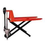 Mighty Lift | HL2045 Scissor Lift Pallet Jack Truck - Wheels Polyurethane on Steel - 27' Width - 48' Length - 2200 lb. Load Capacity - Orange Color