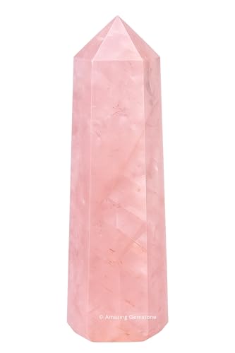 Image of Amazing Gemstone Rose Quartz Crystal Towers - Natural Healing Crystal Point Obelisk for Reiki Healing and Crystal Grid (2 inch to 3 inch INCH)