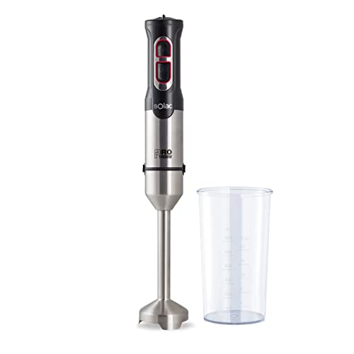 Solac - Batidora de mano PRO Chef 1000W | Picadora eléctrica en INOX | 4 Velocidades + Turbo |...