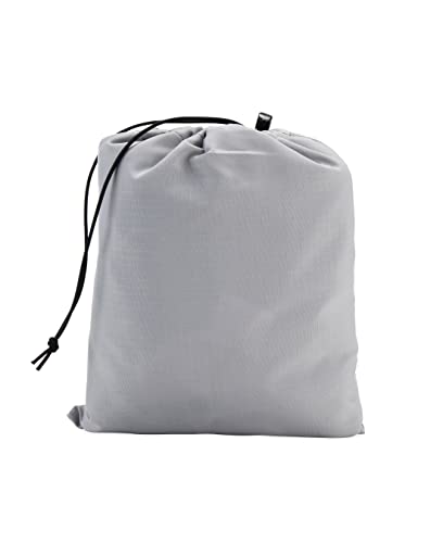 Image of Camco Rhino RV Tote Tank Nylon Cover Accessory with Cinch Strap, Elastic Edges, and Water Drainage Grommet for 28 and 36-Gallon Tanks, Large, Gray