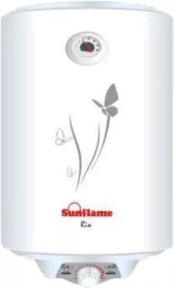 Sunflame RIO 15L Storage Water Geyser - Efficient Heating, 5-Star Rating, Powder Coated Body, Anti-Corrosion Glasslined Tank - White Bathroom Appliance Upgrade (RIO, White)