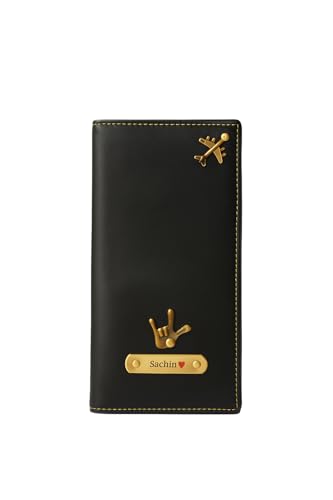 Image of Personalized Mr and Mrs Couple Passport Cover Set, Brown Leather, Travel Accessories with Airplane Design and Crown Embellishments (Travel Organizer)