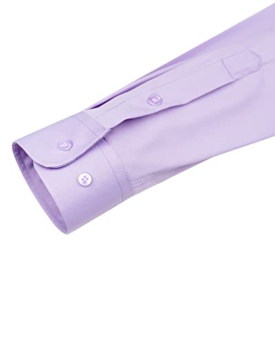 J.VER Men's Dress Shirts Solid Long Sleeve Stretch Wrinkle-Free Formal Shirt Business Casual Button Down Shirts