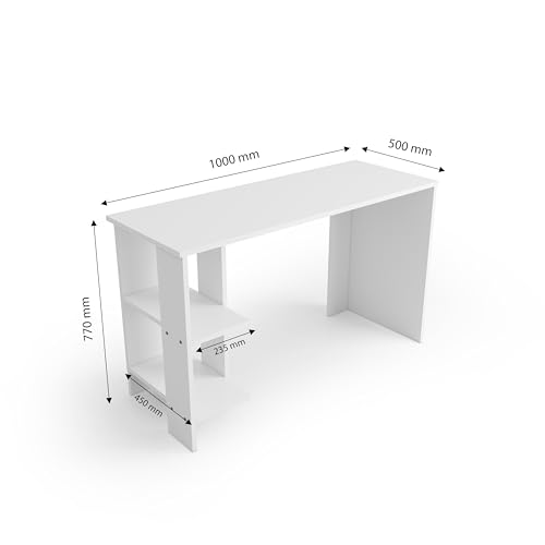 FURLAY Aero White Study Table, 100 x 50 x 77 cm - Image 2