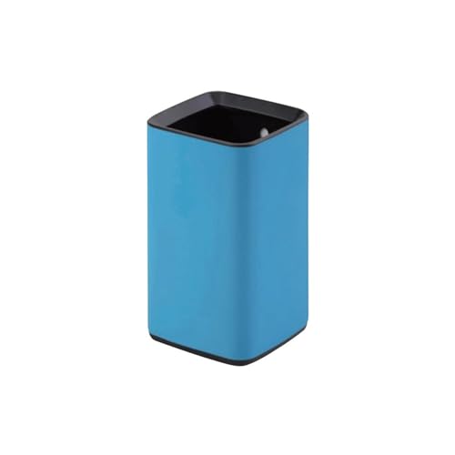 Poubelle cuisine inox carrée bleue pour éliminer les blocages de couvercle au quotidien