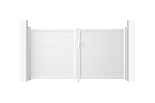 Casanoov Doppelflügeltor aus Aluminium 3m EIGER H.160cm weiß