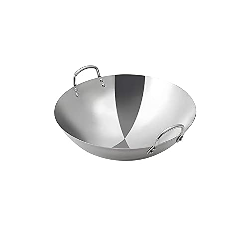 Wok grande de acero inoxidable 38 cm