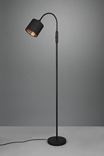 Reality Leuchten Lampada Da Terra Tommy, Nero/Oro, Altezza 130 Cm, Metallo/Tessuto - 3