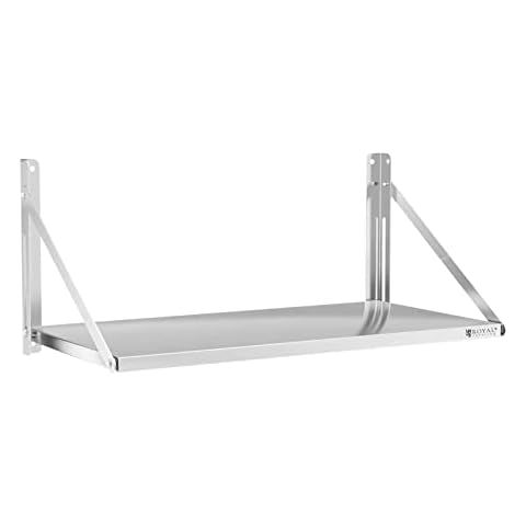 Royal Catering Folding Stainless Steel Shelf 100x45cm Cover