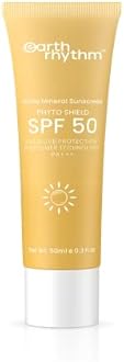 Earth Rhythm Phyto Shield Matte Mineral Sunscreen SPF 50, No White Cast, Lightweight, Oxybenzone-Free