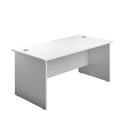 Office Hippo Panel Desk with 2 Mobile Storage Including Filing Drawer, A4, Foolscap, White, 140 x 80 x 73 cm