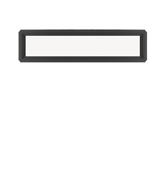 Shed Windows and More Double Pane Black Transom Window 60' x 12' Low-E Tempered Glass Argon Gas Window